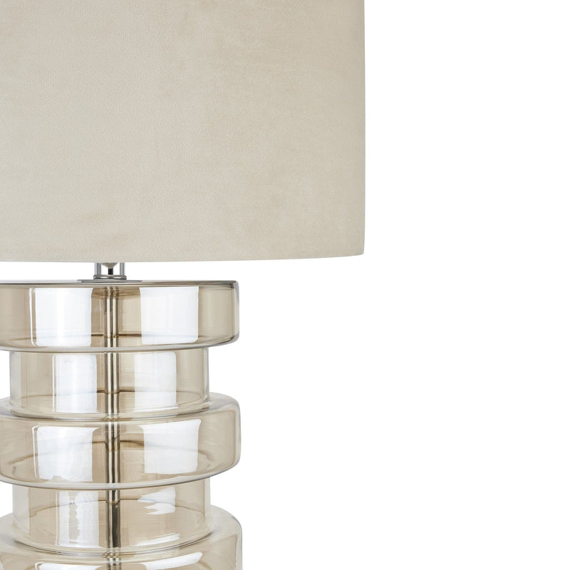 Adonis Metallic Glass Lamp With Velvet Shade-TrendGoat