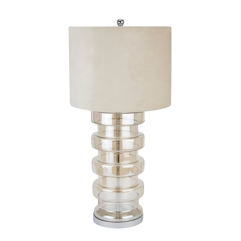 Adonis Metallic Glass Lamp With Velvet Shade-TrendGoat