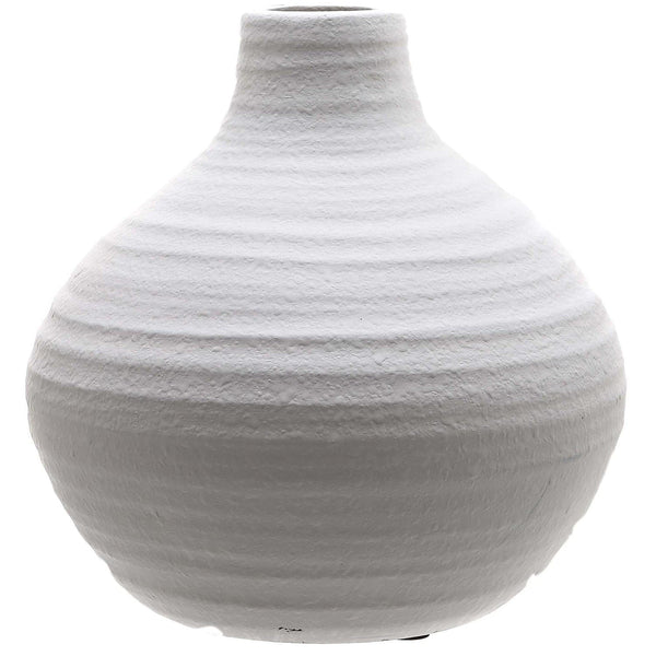 Amphora Matt White Ceramic Vase-TrendGoat