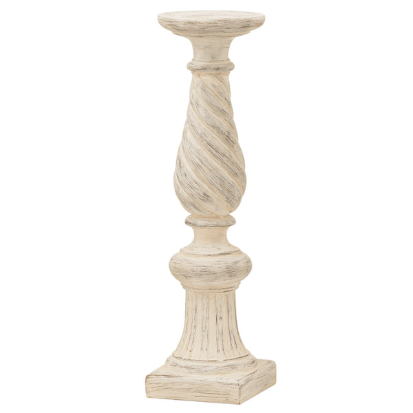 Antique Ivory Large Twisted Candle Column-TrendGoat