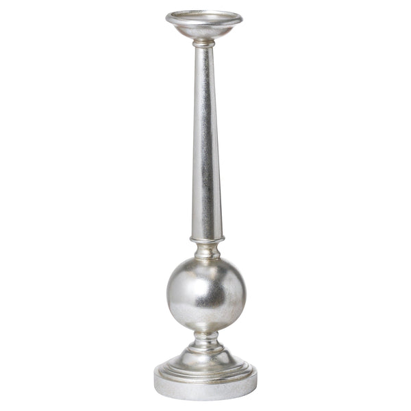 Antique Silver Large Column Candle Stand-TrendGoat