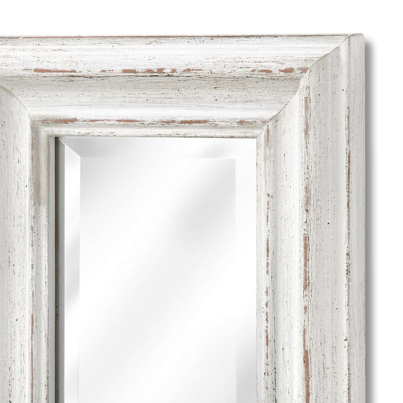 Antique White Frame Narrow Wall Mirror-TrendGoat