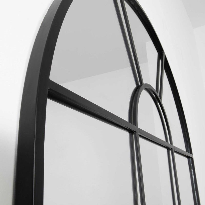 Arched Black Metal Mirror-TrendGoat