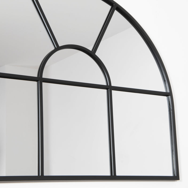 Arched Black Metal Mirror-TrendGoat