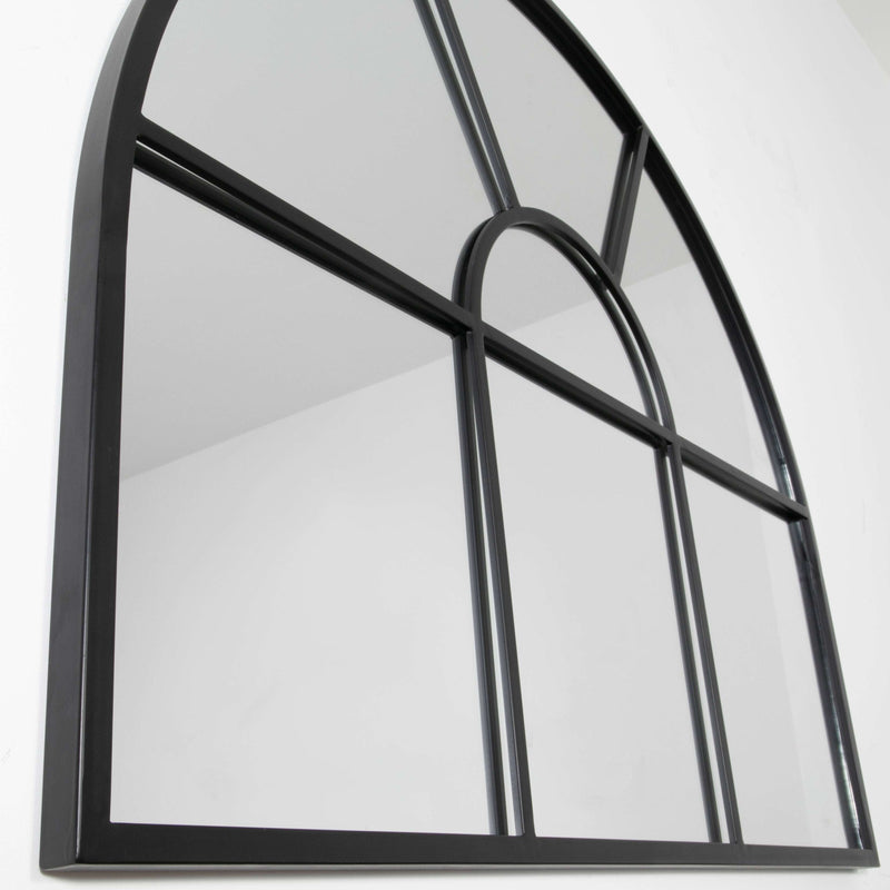 Arched Black Metal Mirror-TrendGoat