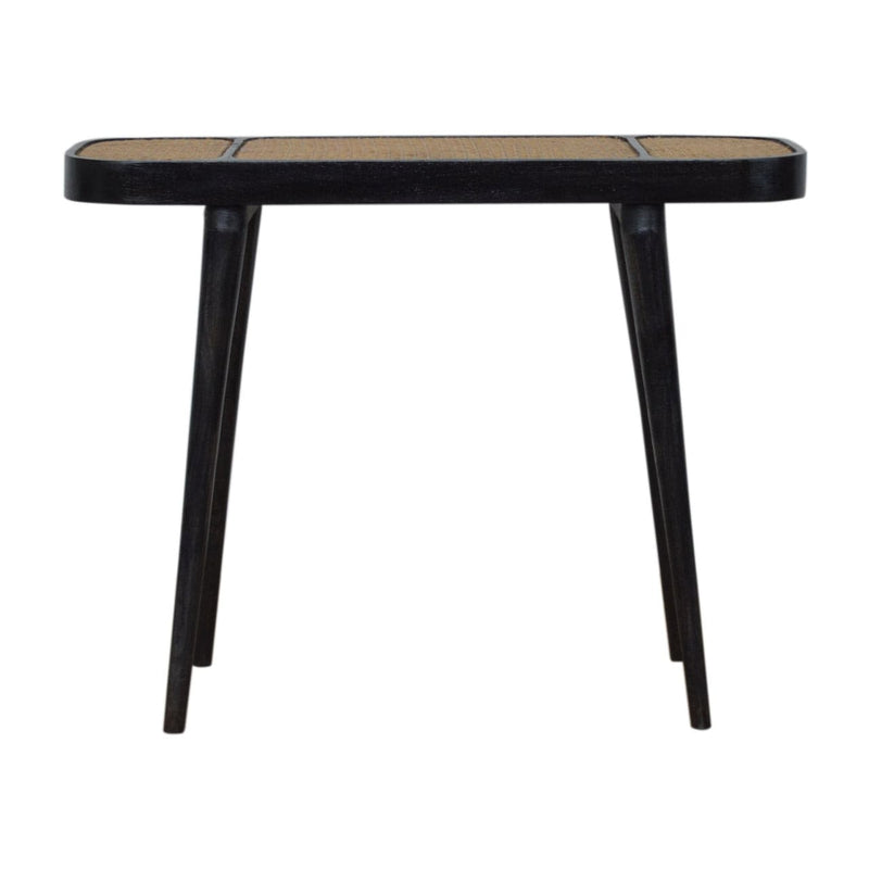 Ash Black Rattan Console Table-TrendGoat