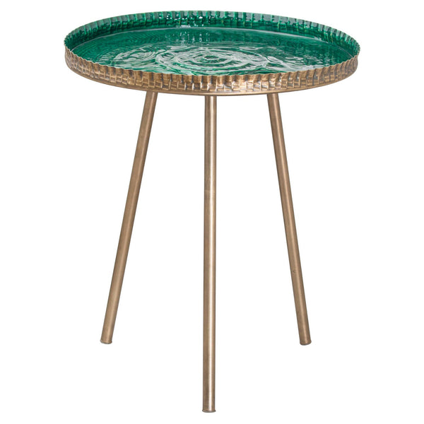 Aztec Collection Brass Embossed ceramic Dipped Side Table-TrendGoat