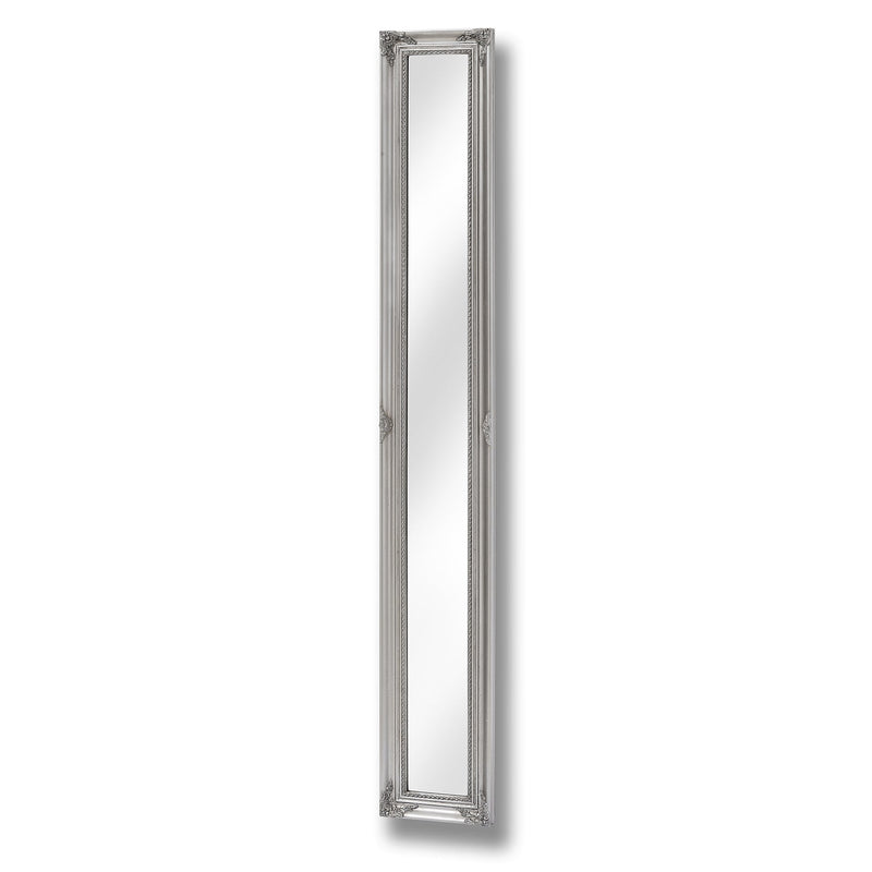 Baroque Slimline Antique Silver Full Length Mirror-TrendGoat