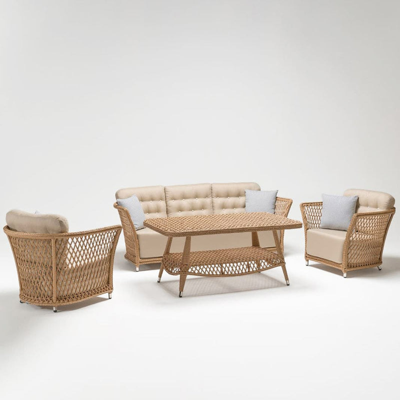 Begonia 5-Seat Garden Lounging Table & Armchairs Set-TrendGoat