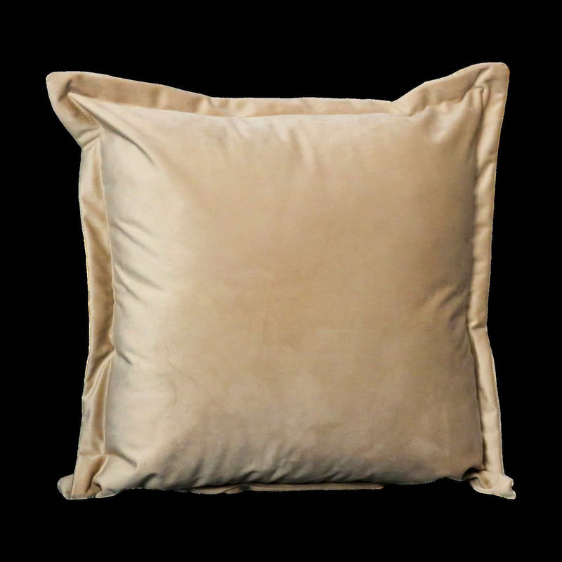 Beige Velvet Cushion Cover-TrendGoat