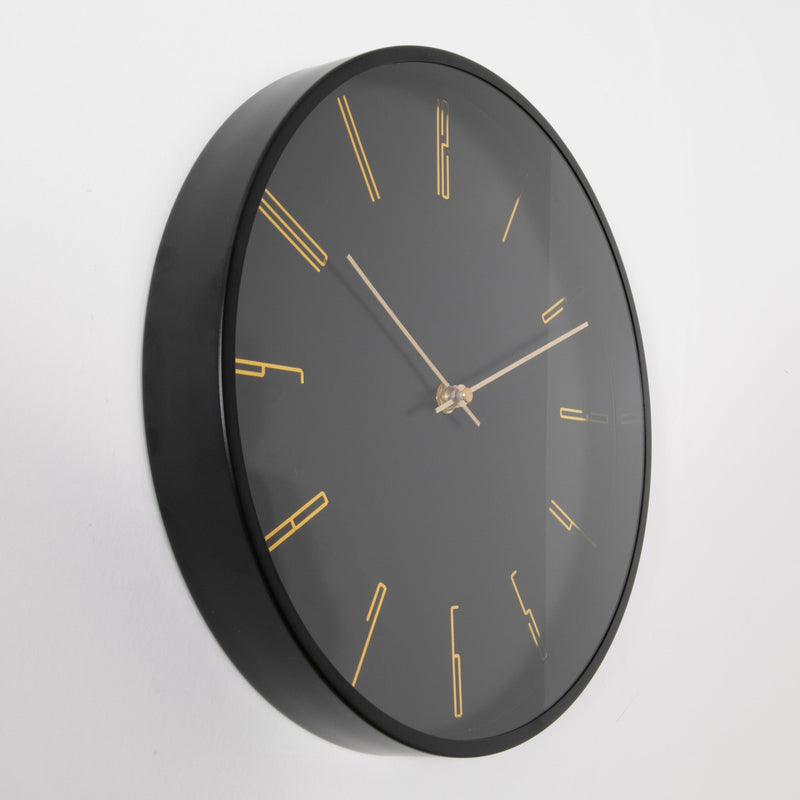 Black 12" Modern Analogue Clock-TrendGoat