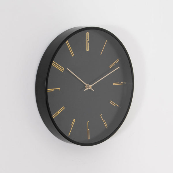 Black 12" Modern Analogue Clock-TrendGoat