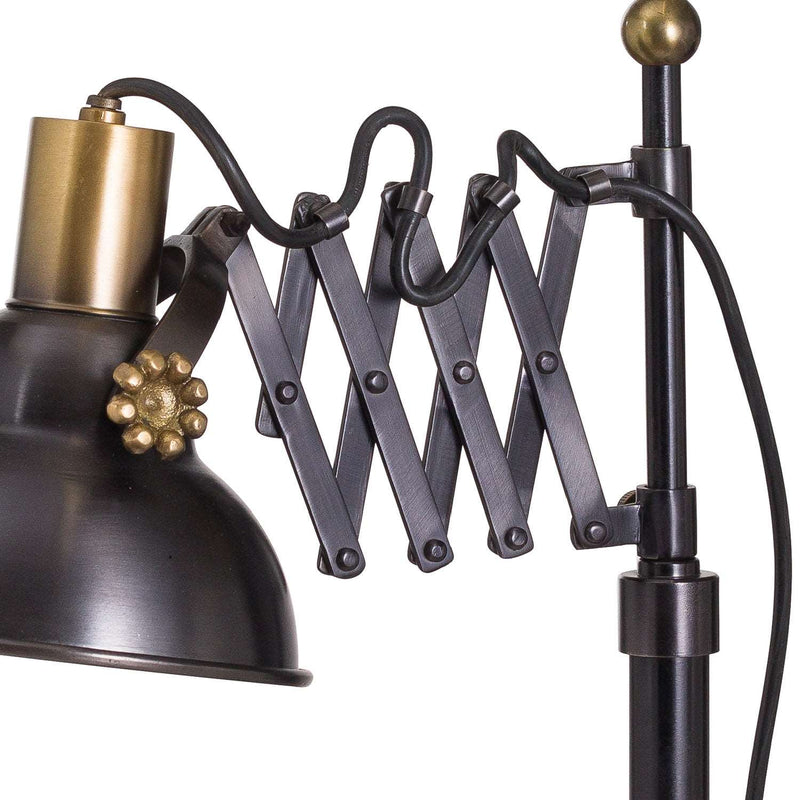 Black And Brass Adjustable Scissor Lamp-TrendGoat