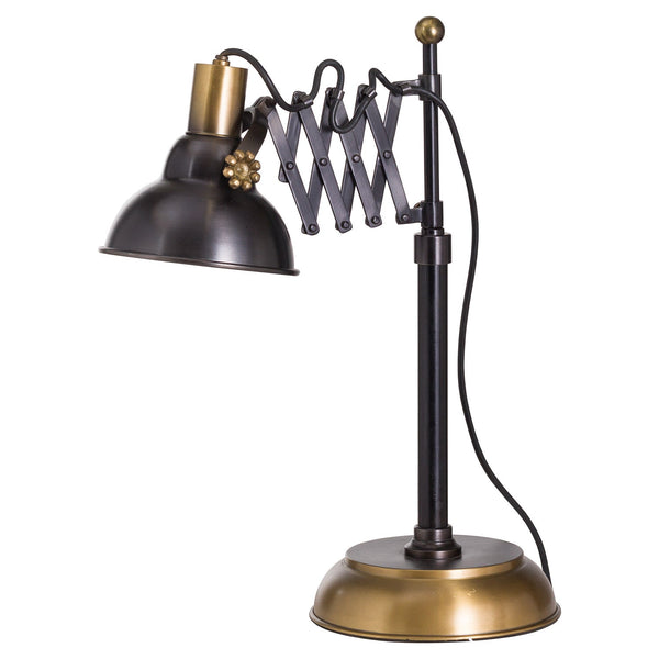 Black And Brass Adjustable Scissor Lamp-TrendGoat