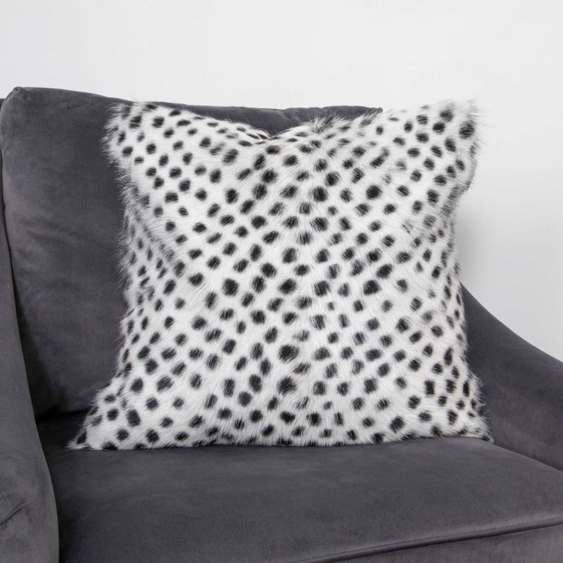 Black Dot Goatskin Print Cushion-TrendGoat