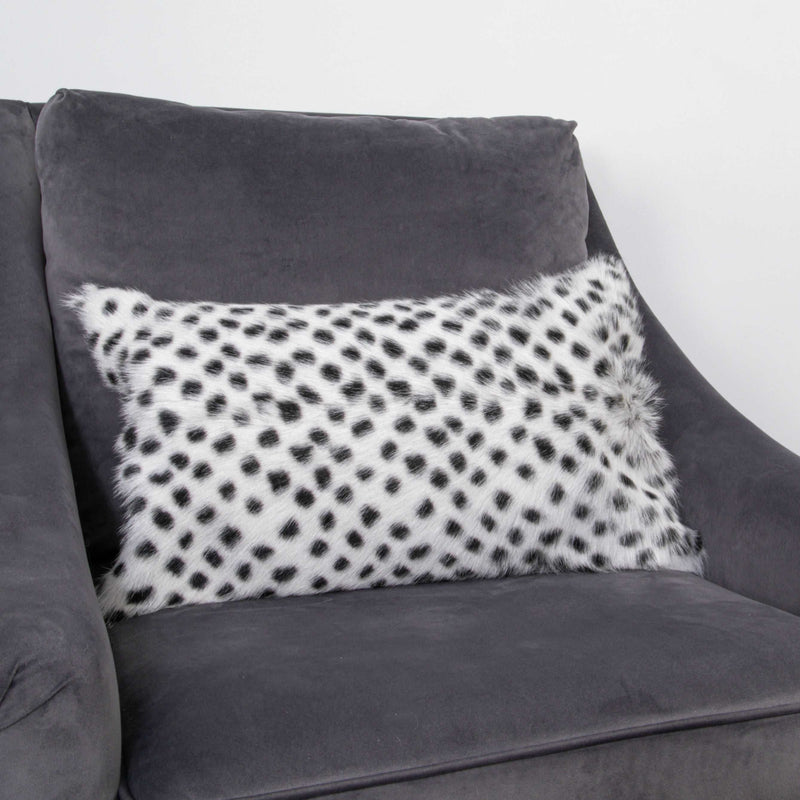 Black Dot Goatskin Print Cushion-TrendGoat