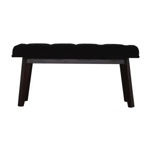 Black Velvet Hallway Bench