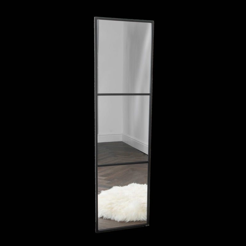 Black Window Style Floor Standing Mirror-TrendGoat