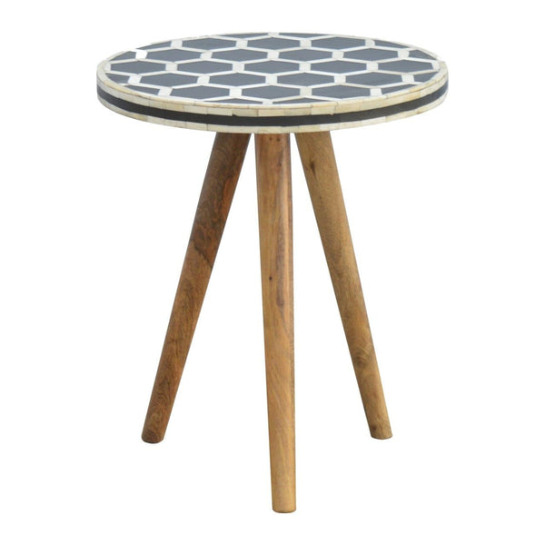 Bone Inlay Tripod Stool-TrendGoat