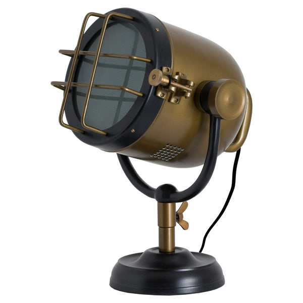 Brass And Black Industrial Spotlight Table Lamp-TrendGoat