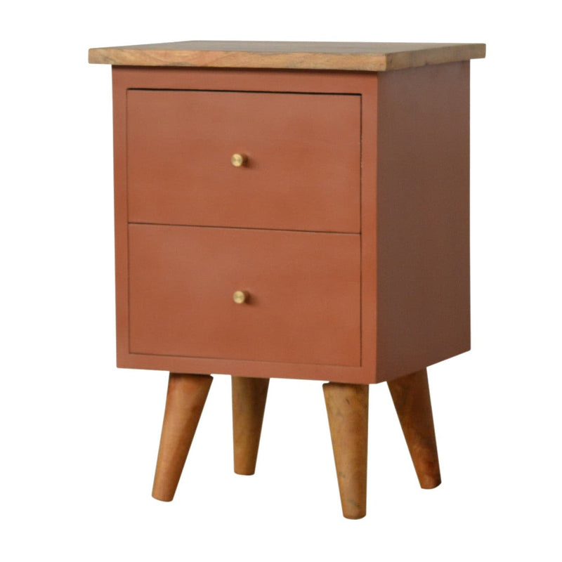 Brick Red Hand Painted Bedside-TrendGoat