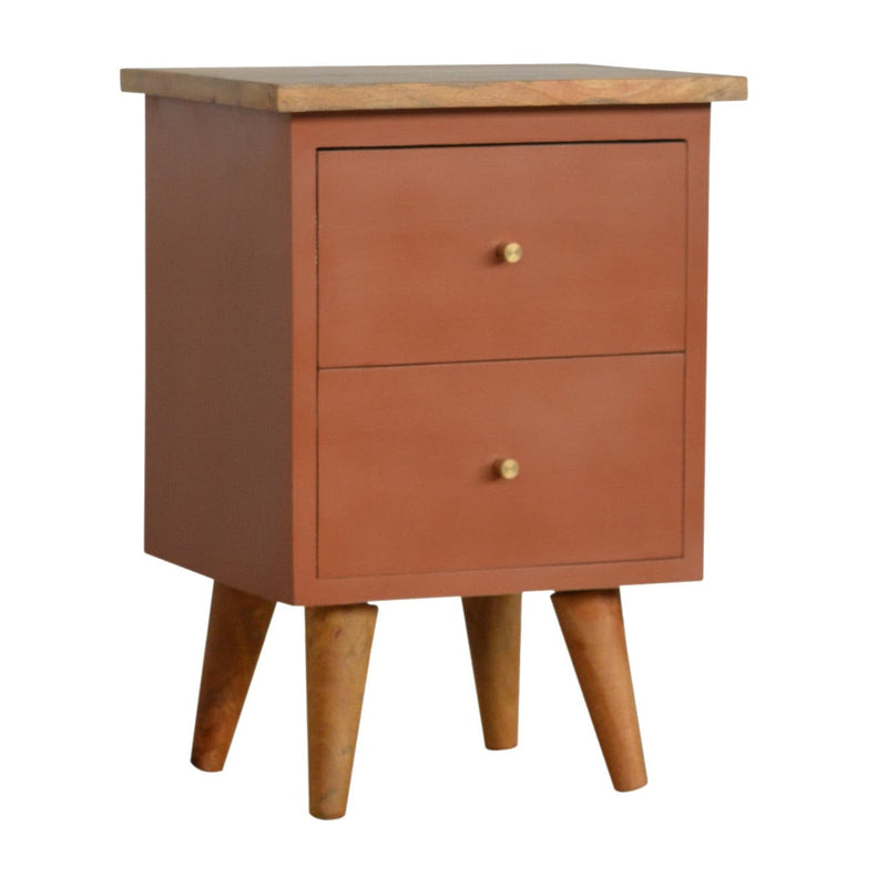 Brick Red Hand Painted Bedside-TrendGoat