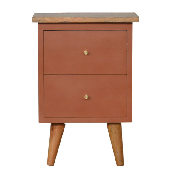 Brick Red Hand Painted Bedside-TrendGoat