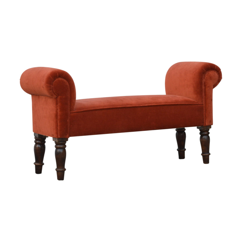 Brick Red Velvet Bench-TrendGoat