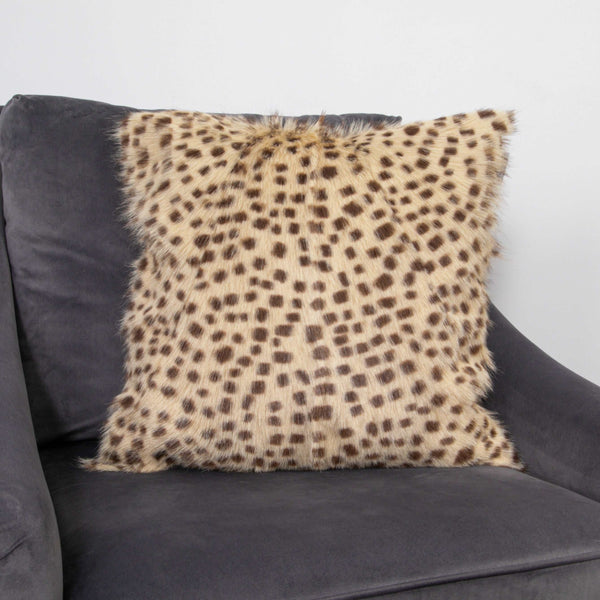 Brown Leopard Goatskin Print Cushion-TrendGoat