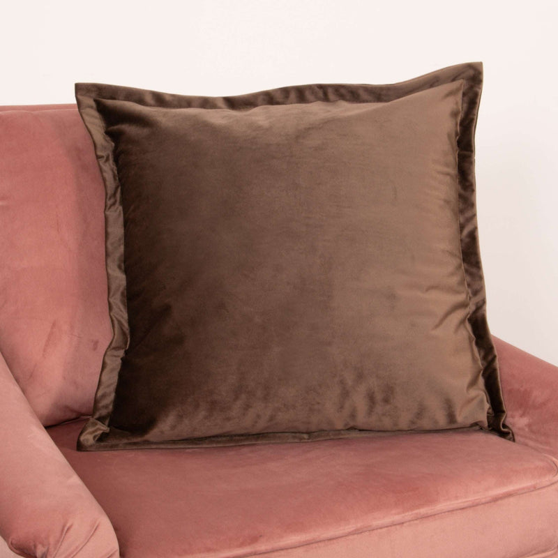 Brown Velvet Cushion Cover-TrendGoat