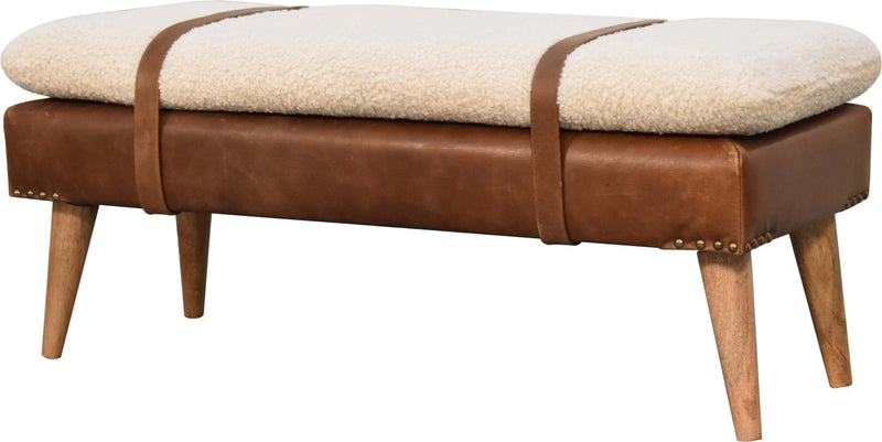 Buffalo Hide Leather Bench-TrendGoat