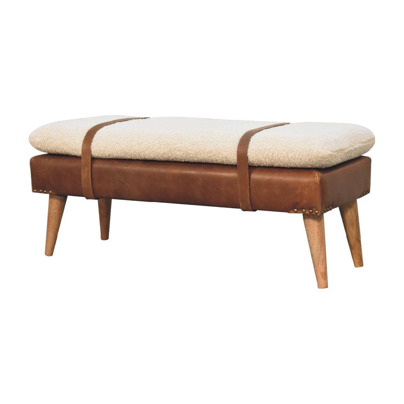 Buffalo Hide Leather Bench-TrendGoat