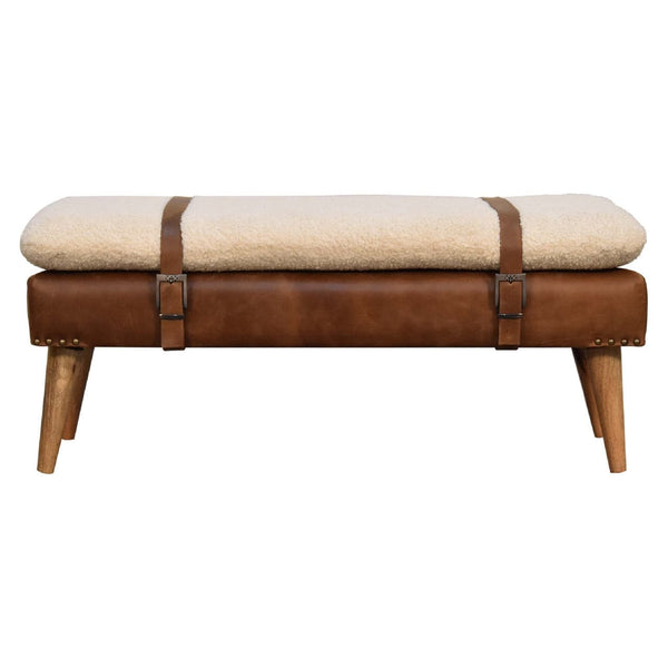 Buffalo Hide Leather Bench-TrendGoat