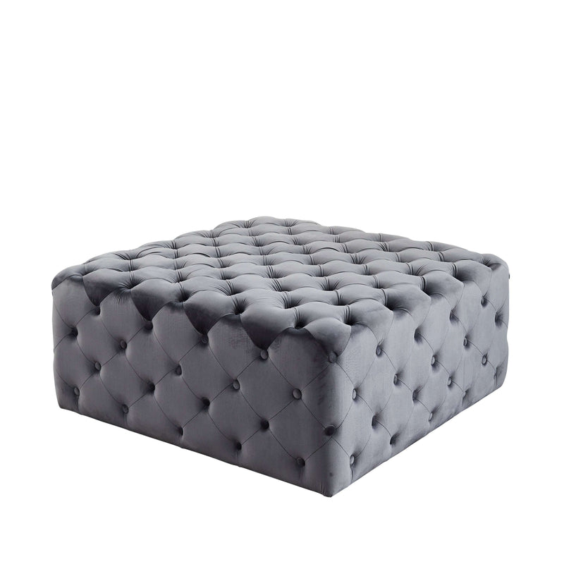 Button Grey Cocktail Ottoman-TrendGoat