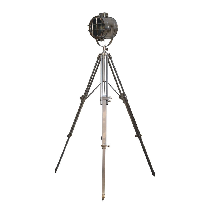 Caged Complete Chrome Tripod Fold Spotlight Floor Lamp-TrendGoat