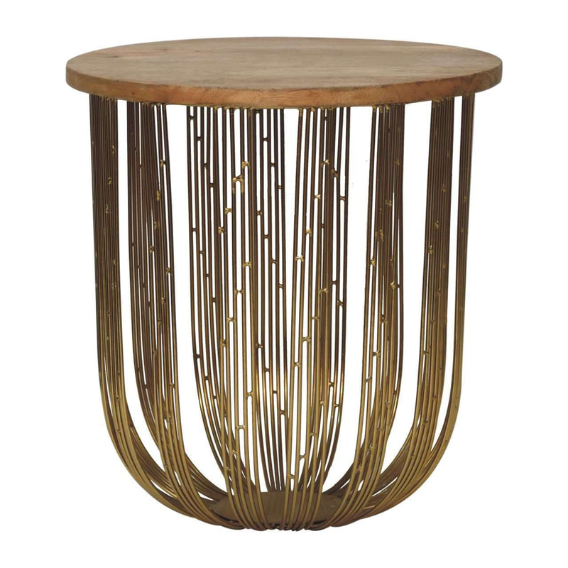 Caged Metal Side Table-TrendGoat