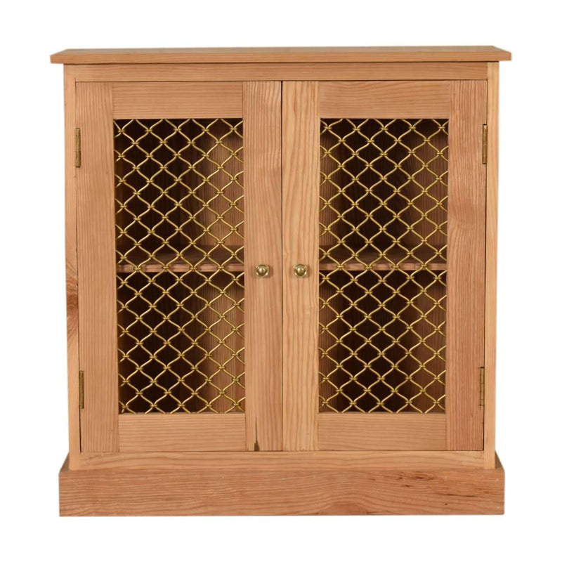 Caged Oak-ish Cabinet-TrendGoat