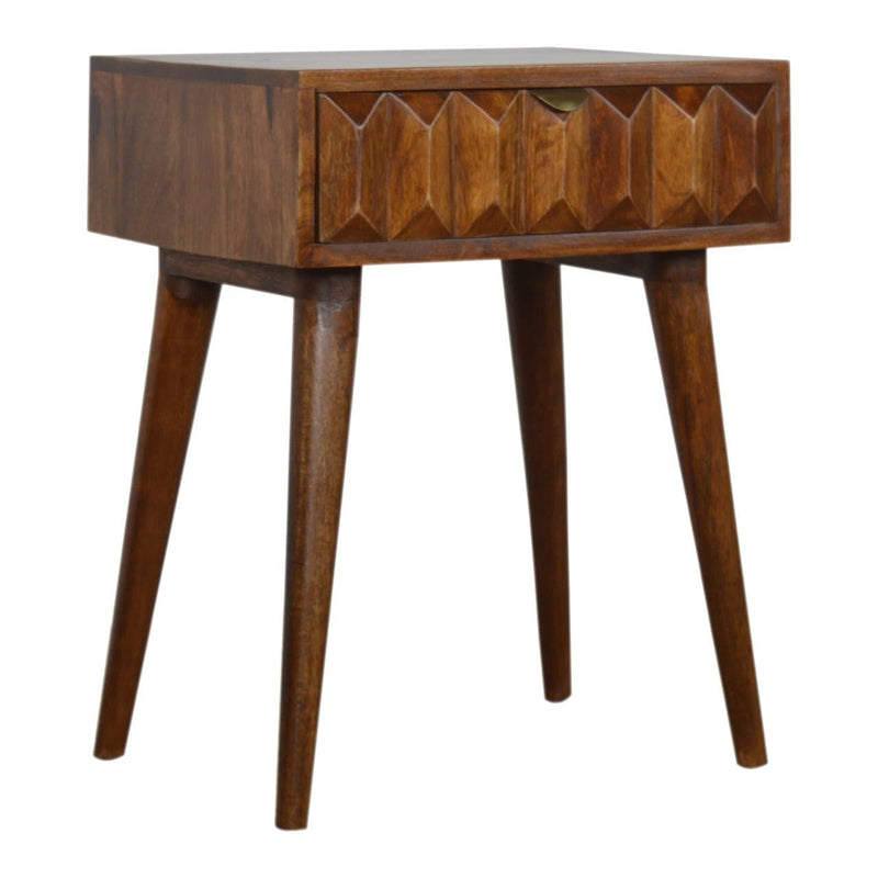 Carved Chestnut Bedside-TrendGoat