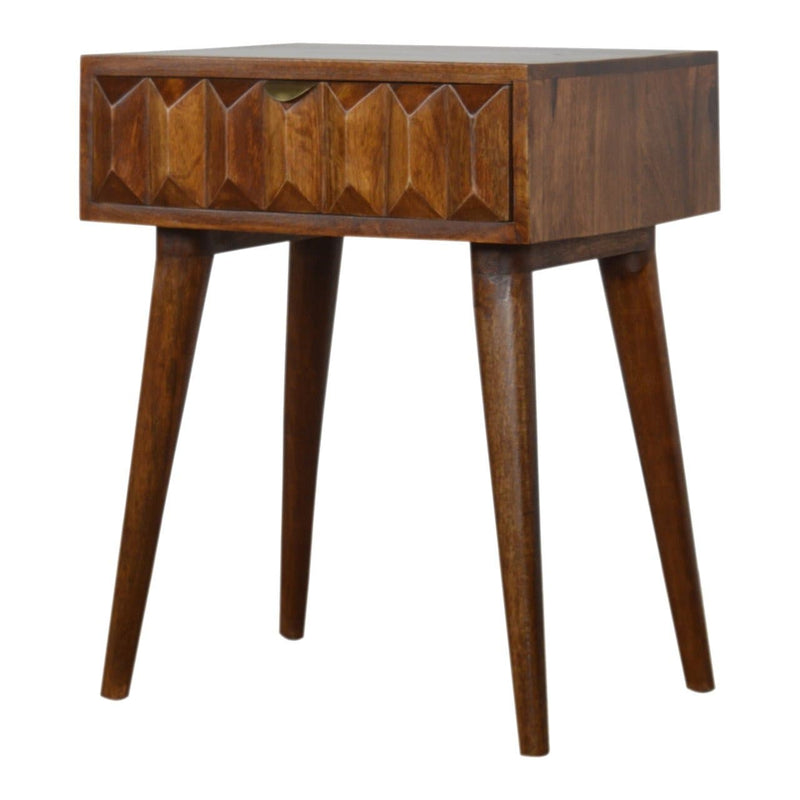 Carved Chestnut Bedside-TrendGoat