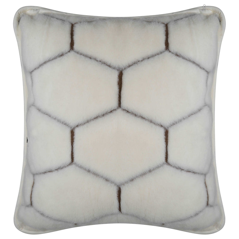 Cashmere Wool Pillow - Natural Hex-TrendGoat