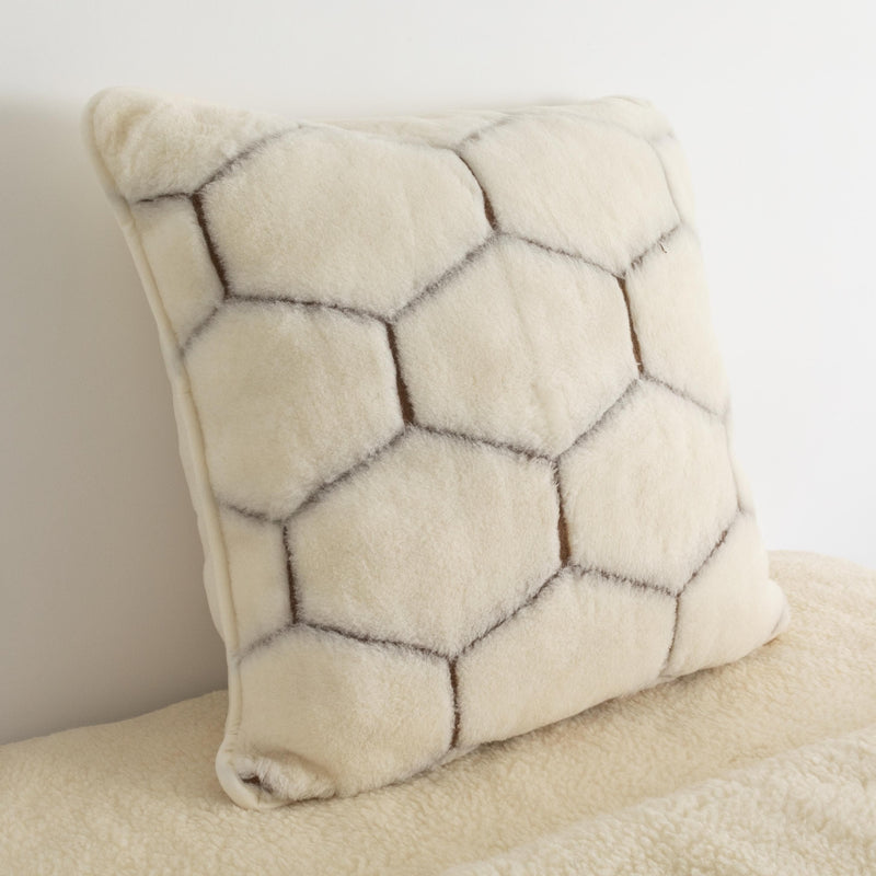 Cashmere Wool Pillow - Natural Hex-TrendGoat