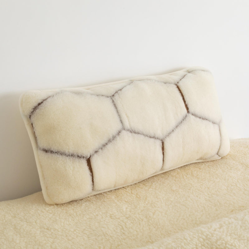 Cashmere Wool Pillow - Natural Hex-TrendGoat