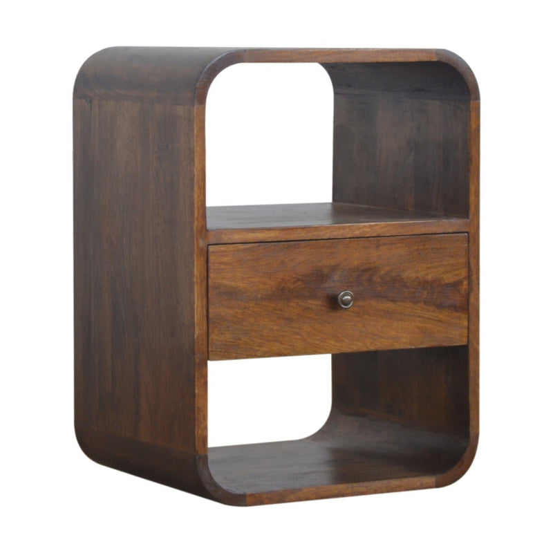 Chestnut Curved Edge Bedside-TrendGoat