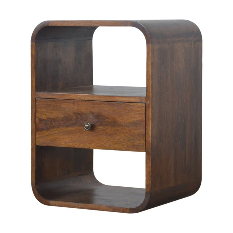 Chestnut Curved Edge Bedside-TrendGoat