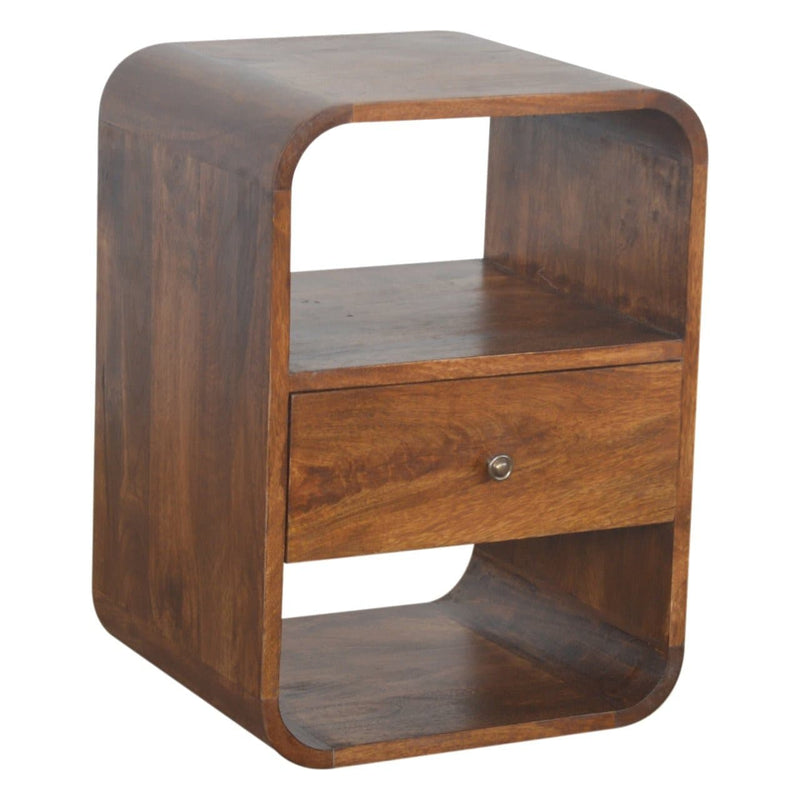 Chestnut Curved Edge Bedside-TrendGoat