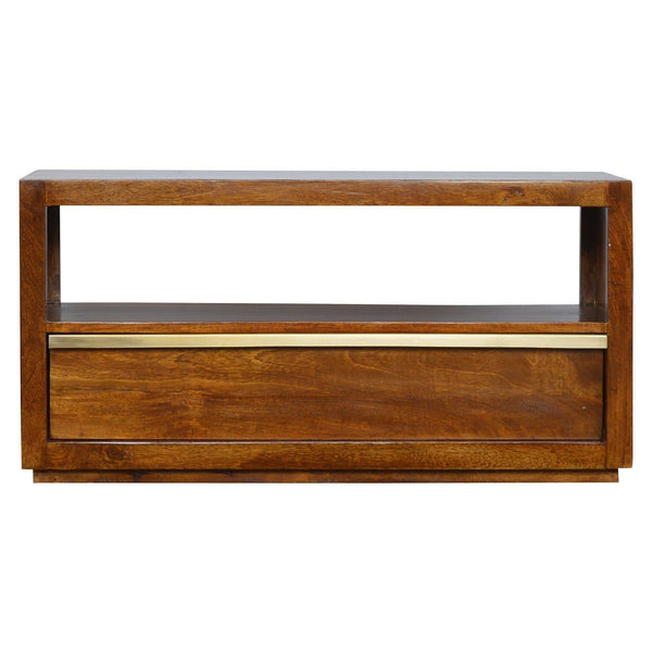 Chestnut Media Unit with Gold Bar-TrendGoat