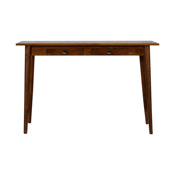 Chestnut Nordic Style Writing Desk with 2 Drawers-TrendGoat