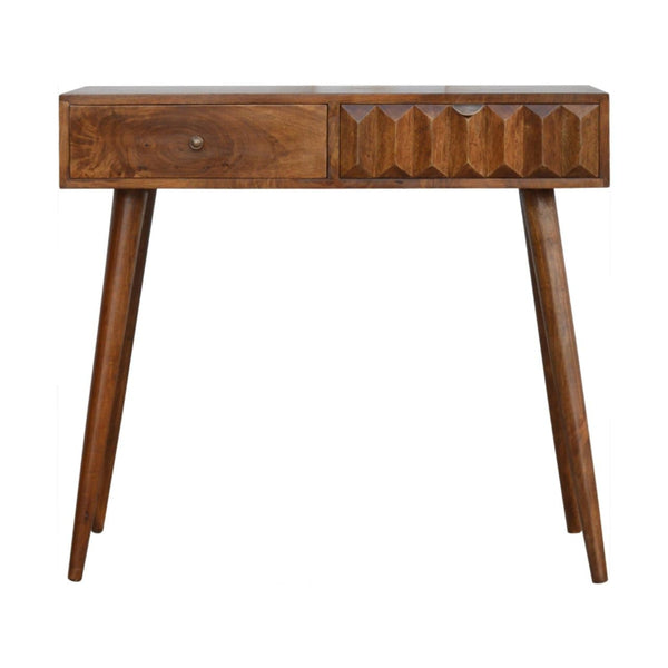 Chestnut Prism Console Table-TrendGoat