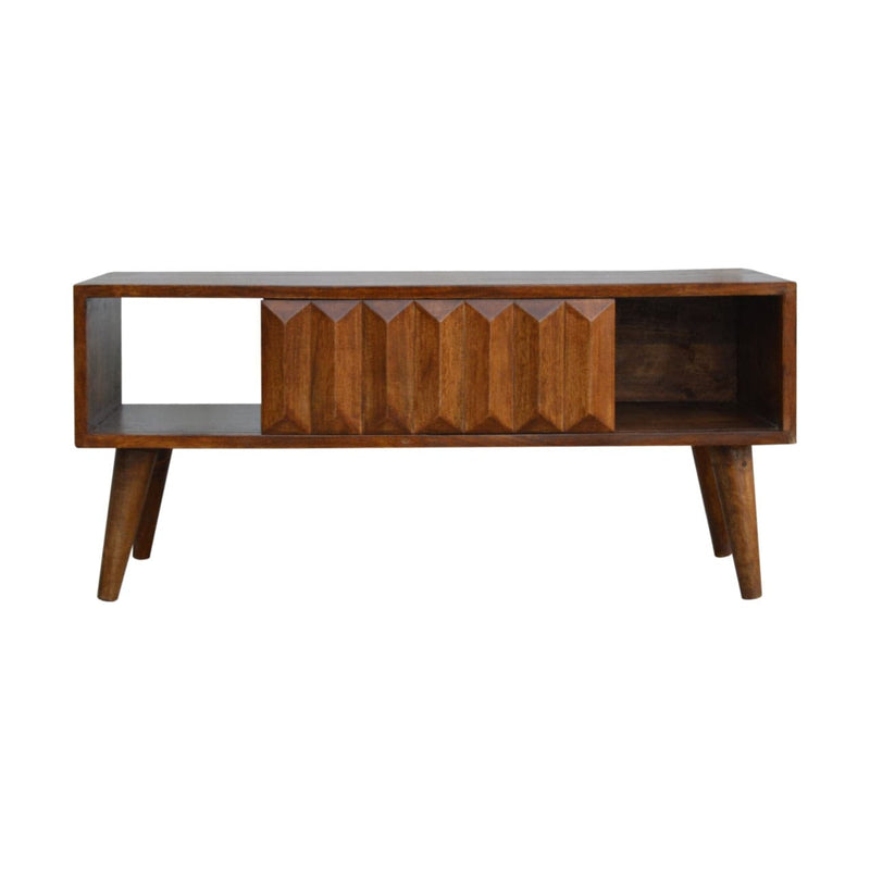 Chestnut Prism Sliding Door Media Unit-TrendGoat