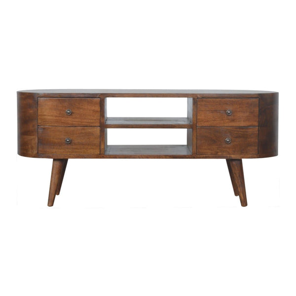 Chestnut Rounded Entertainment Unit-TrendGoat